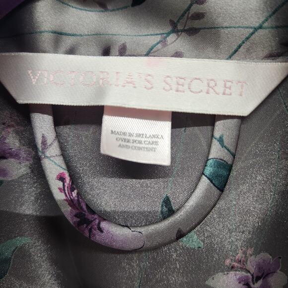 Victoria's Secret Belted Floral Satin Kimono Robe One Size Pockets - Picture 4 of 9